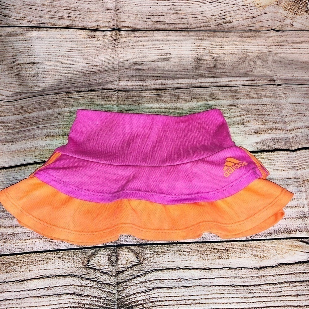 Adidas Pink and Orange Ruffle Tennis Skort Size 9 M